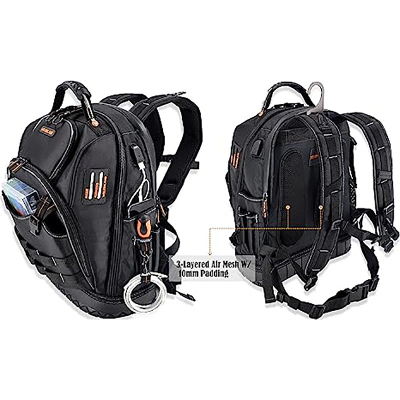 Hot-Selling Shoulder Tool Backpack Waterproof Large Heavy Duty Tool Bag for Tradesman, Electrician, Repairman