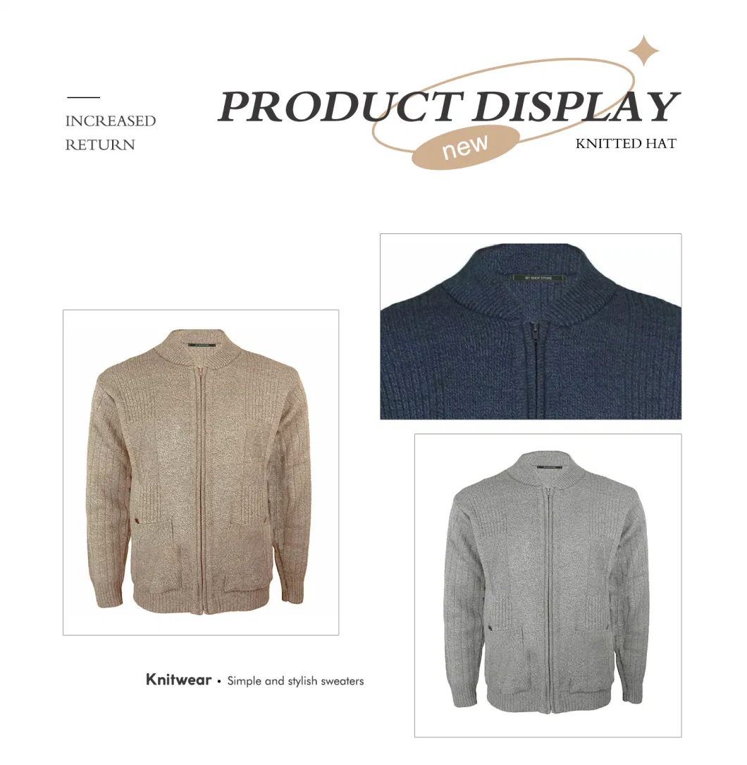 Clothes Knitted Winter Cardigan Sweate for Men