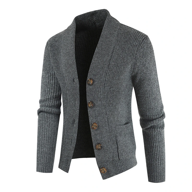 Autumn Plus Size Knitted Solid Color Mens Jackets Sweater Cardigan