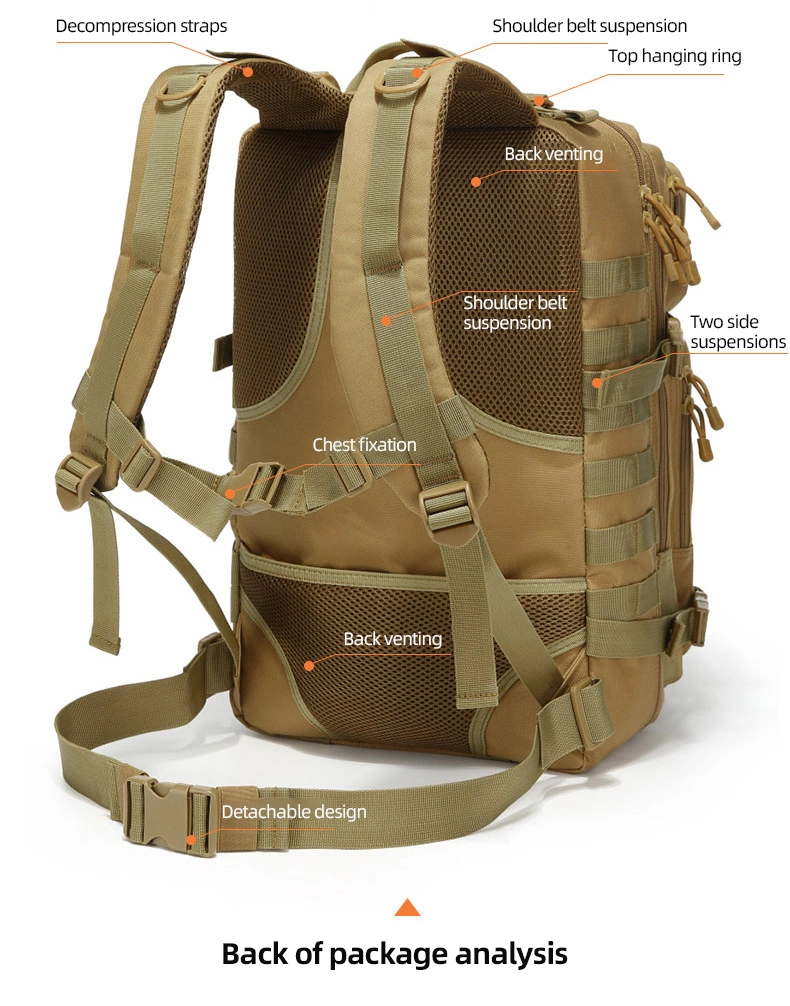 Hiking Camping Walking Molle Military-Style Travel Outdoor Sport Rucksack Tactical Backpack
