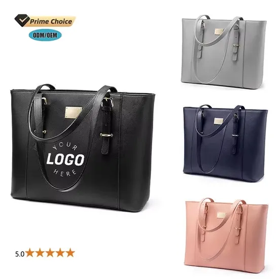Custom 2025 15.6 Inch Large Woman Leather Business Computer Handbag Bag Ladies Office Laptop Tote for Women Brands Briefcase 