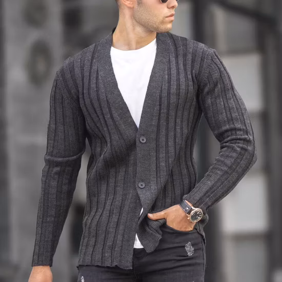 Mens Winter Plus Size Solid Color Sweater Coat Cardigan