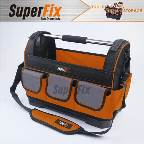 Heavy Duty Multifunctional Tool Bag with Tubular Handle, PP Bottom, Large Capacity 