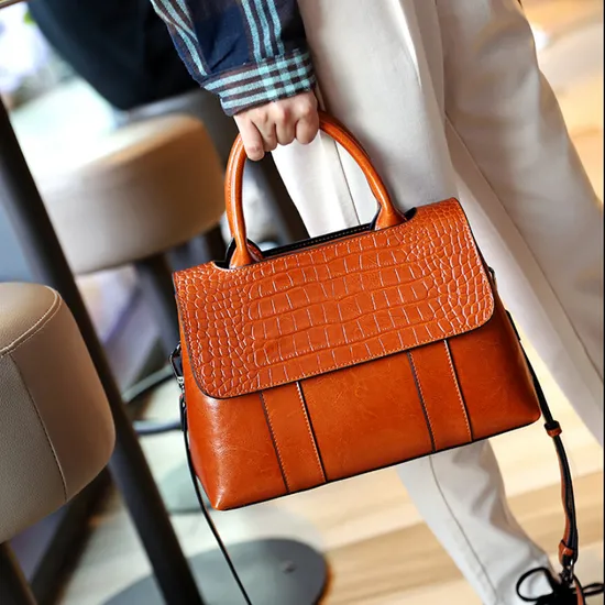 Luxury Women Tote Bag OEM/ODM Messenger Bags Laptop Custom Lady PU/ Genuine Leather Handbags 