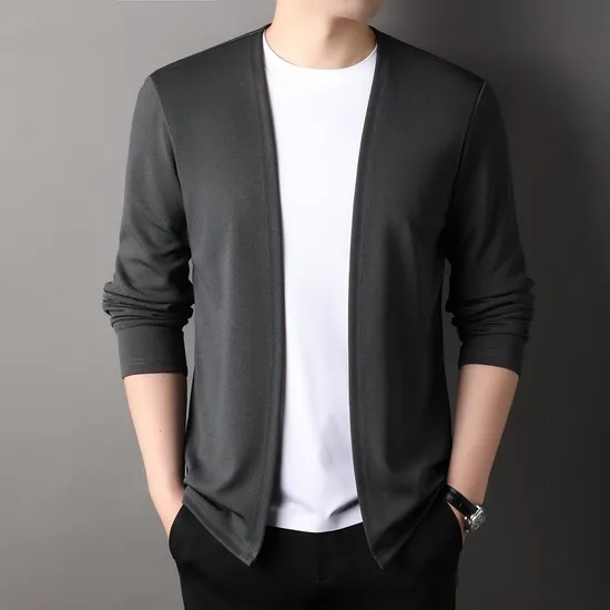 Mens Cardigan Sweater Cotton Casual Slim Fit V