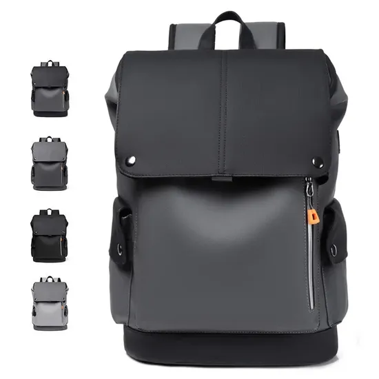 High Quality PU Leather Waterproof Men′s Laptop Backpack Large School Bag Backpack for Business Urban Man Backpack USB Charging 