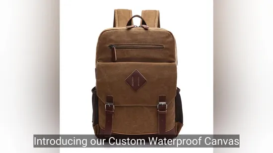 Canvas Laptop Backpack Daily Outdoor Sports Canvas Laptop Rucksack Backpack Bag 