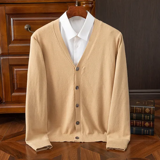 2025 New Style Autumn Winter Clothes Casual Outwear Jacket Mens Knitting V Neck Button Knit Cardigans Sweaters 