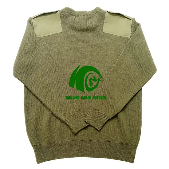 Classic Tactical Training Wool Pullover Sweater with Durable Reinforced Elbows 